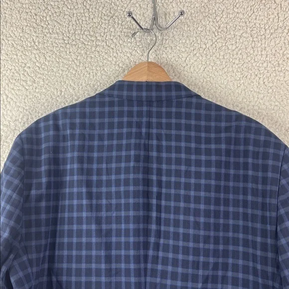 NWT Ben Sherman Mens Navy Blue Plaid Blazer Sport Coat Size 44R - Picture 10 of 16